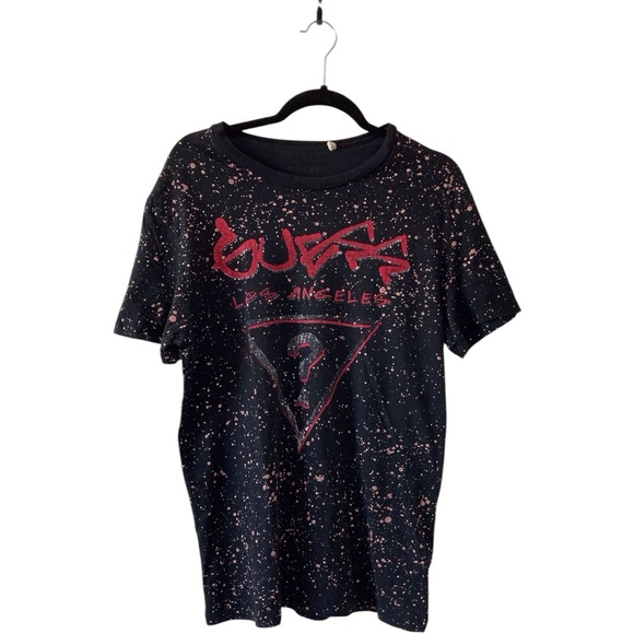 Retro Guess Los Angeles pink paint Splatter Tee | Graffiti Style | L-XL 90s Y2K - Picture 4 of 7